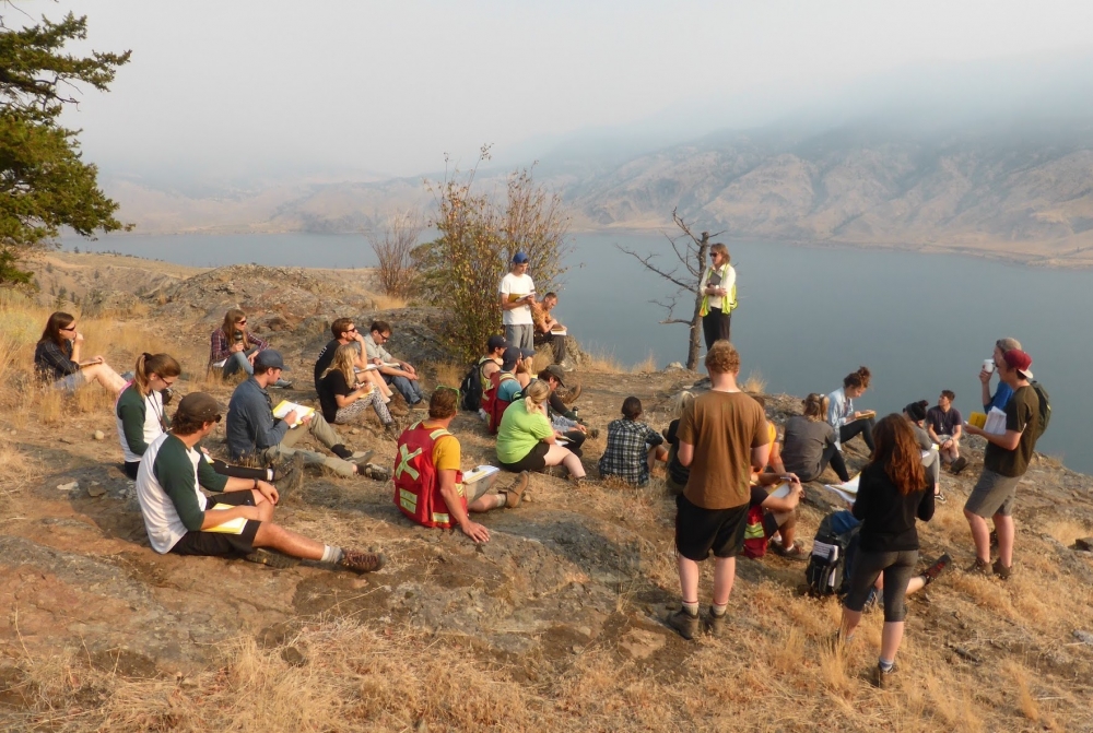 Morell teaches a field course to undergraduate students in British Columbia, Canada.